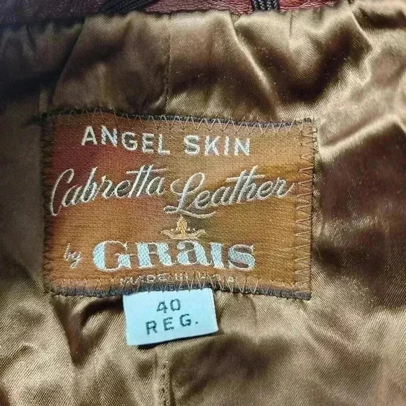 Vintage Grais Angel skin cabretta leather Brown leather jacket women's 40/ L - Picture 7 of 10